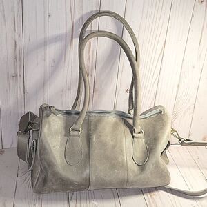 Addis Jemari Grey leather Barrel Bag